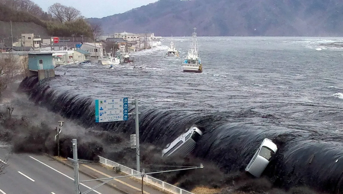Le tsunami à Miyako, dans le nord-est du Japon, le 11 mars 2011. © AFP - STR / JIJI PRESS